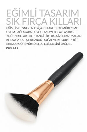 Kifi 011 Premium Açılı Allık Ve Kontür Makyaj Fırçası