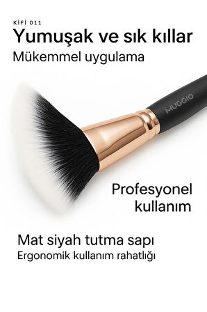 Kifi 011 Premium Açılı Allık Ve Kontür Makyaj Fırçası