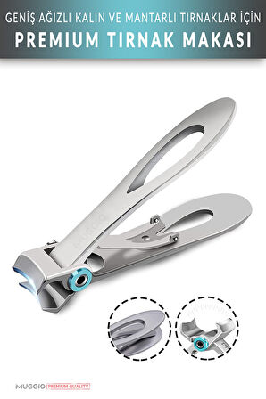 Muggio Geniş Ağızlı Premium Tırnak Makası Kalın Sert Mantarlı Tırnaklar İçin 8.5 cm