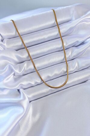 316L Çelik Gold Renk İnce İtalyan Zincir Model 45 cm Kadın Kolye