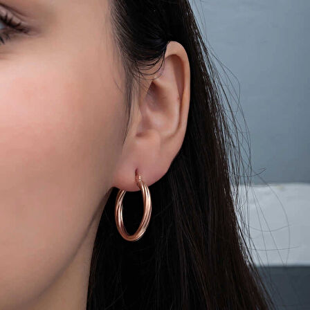 MuI MuI Gümüş Rose 3 mm Burgu Şarnel Küpe