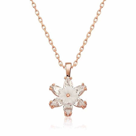 MuI MuI Gümüş Rose Beyaz Lotus Çiçeği Kolye