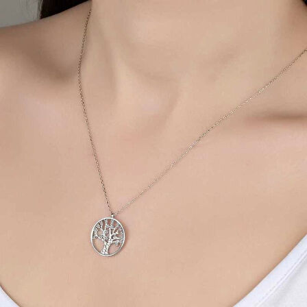 MuI MuI Swarovski Taşlı Gümüş Hayat Ağacı Bayan Kolye