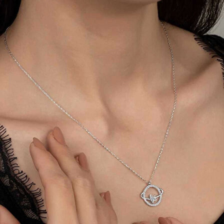 MuI MuI Swarovski Taşlı Gümüş Gezegen Bayan Kolye