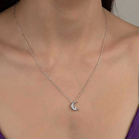 MuI MuI Swarovski Taşlı Gümüş Ayyıldız Bayan Kolye