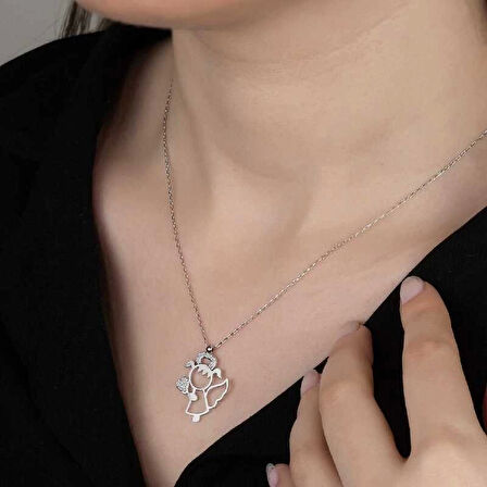 MuI MuI Swarovski Taşlı Gümüş Su Perisi Bayan Kolye