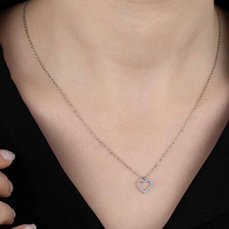MuI MuI Swarovski Taşlı Gümüş Kalp Bayan Kolye