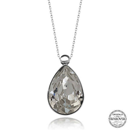 MuI MuI Swarovski Crystal Taşlı Damla Gümüş Kadın Kolye