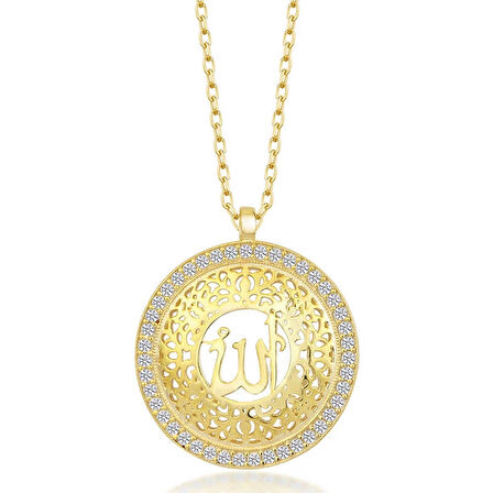 MuI MuI Gümüş Gold Allah Yazılı Kadın Kolye