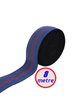 Kaliteli Elastik Kolon - Üç Çizgi Mavi 5cm Eninde (8 metre) (Esnetilmeden Kesilir)