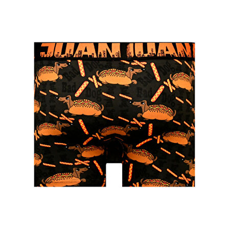 Munivy Juan Raul Sosis Köpek Desenli Gri Rahat Erkek Boxer