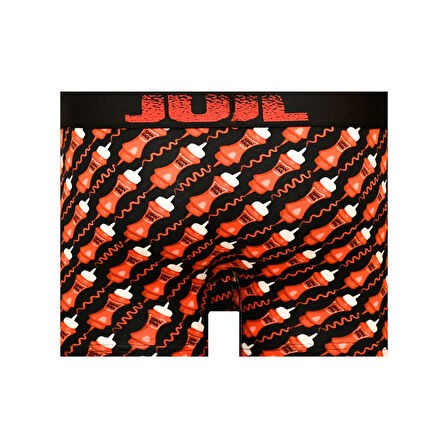 Munivy Juan Raul Ketçap Desenli Siyah Rahat Erkek Boxer