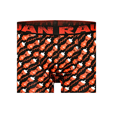 Munivy Juan Raul Ketçap Desenli Siyah Rahat Erkek Boxer