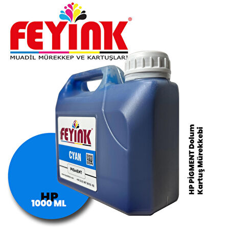 Feyink® Hp Z Serisi Plotter Pigment Kartuş Dolum Mürekkebi Z2100/Z5200/Z5400/Z5600/C (Cyan) -1000ml-