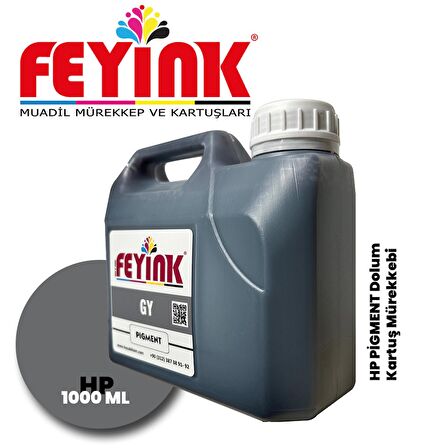 Feyink® Hp Z Serisi Plotter Pigment Kartuş Dolum Mürekkebi Z2100/Z5200/Z5400/Z5600/LG (Light Gray) -1000ml-