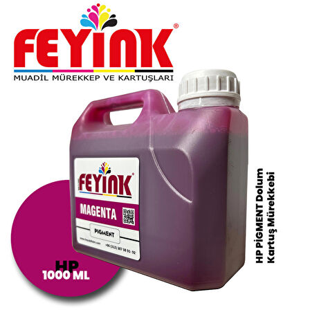 Feyink® Hp Z Serisi Plotter Pigment Kartuş Dolum Mürekkebi Z2100/Z5200/Z5400/Z5600/M (Magenta) -1000ml-