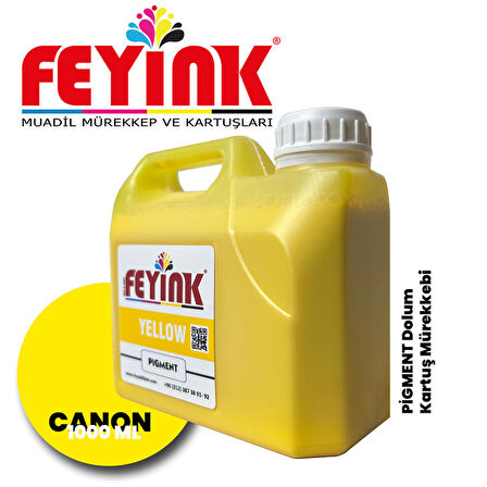 Feyink® Canon Lucia Pro Serisi Plotter Pigment Kartuş Dolum Mürekkebi PFI-1300 PFI-1700 Y (Yellow) -1000ml-