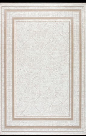 Artemis Halı Murano 02990C Bej Kemik Çerçeve Desen Yün Halı