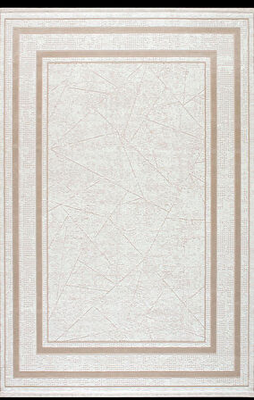 Artemis Halı Murano 02990C Bej Kemik Çerçeve Desen Yün Halı
