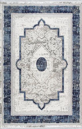 Artemis Halı Murano 02994A Krem Lacivert Klasik Desen Yün Halı