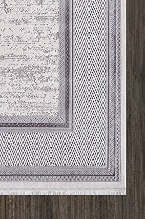 Artemis Halı Murano 09165B Gri Krem Çerçeve Desen Yün Halı