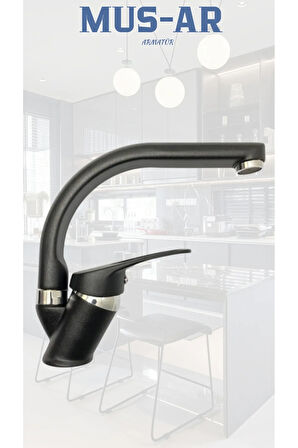 Siyah Krom Banyo Lavabo Bataryası Çeşmesi Musluğu Çift Su Girişli