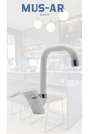 Beyaz Krom Lavabo Bataryası