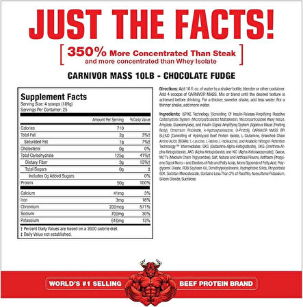 MuscleMeds Carnivor Mass Beef Protein İsolate Gainer 2674 Gr