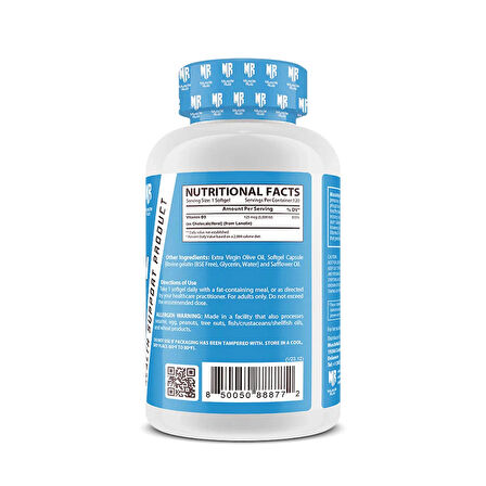 Muscle Rulz VITAMIN D3 5000 120 Softgels