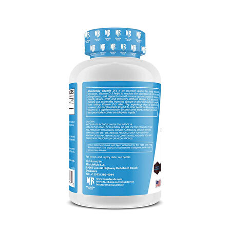 Muscle Rulz VITAMIN D3 5000 120 Softgels
