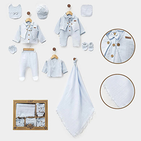 ERKEK BEBEK MÜSLİN PAPYONLU SET 0-3 AY