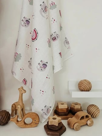 Çok Amaçlı Müslin Örtü & Battaniye %100 Pamuk Oeko-teks Sertifikalı 80x80 Cm