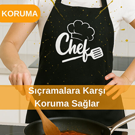 Beylini Mutfak Önlüğü Sıçramalara Dayanıklı Leke Tutmaz Yıkanabilir Chef Mutfak Önlüğü 55X65 cm