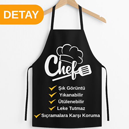 Beylini Mutfak Önlüğü Sıçramalara Dayanıklı Leke Tutmaz Yıkanabilir Chef Mutfak Önlüğü 55X65 cm