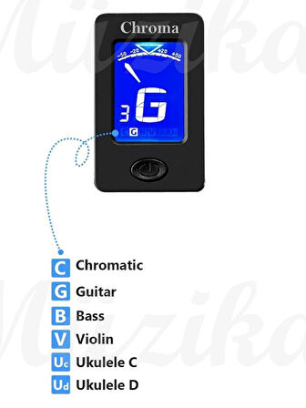 Akort Cihazı Akort Aleti Tuner Saz Gitar Keman Ukulele Akort Aleti
