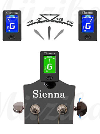 Akort Cihazı Akort Aleti + Kapo Seti Tuner Saz Gitar Keman Ukulele Akort Aleti
