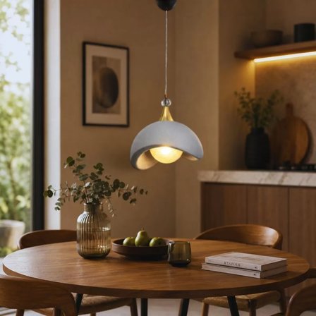 Beton Görünümlü İskandi̇nav Tarzı Led Toplu Avize 3 Renk Yanabilen  Aydınlatma 32 X 70 CM Gri