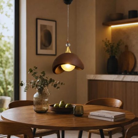 Beton Görünümlü İskandi̇nav Tarzı Led Toplu Avize 3 Renk Yanabilen  Aydınlatma 32 X 70 CM Kahverengi