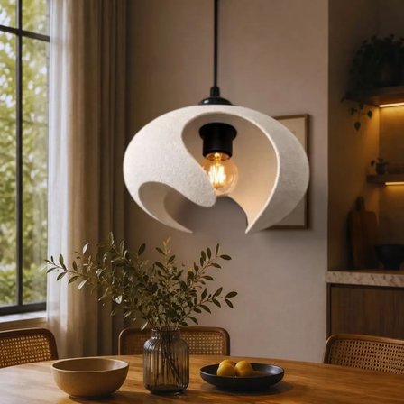 Beton Dokulu İskandi̇nav Premi̇um Salon Oturma Odası Avize 21 X 26 CM Beyaz