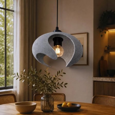 Beton Dokulu İskandi̇nav Premi̇um Salon OturmaOdası Avize 21 X 26 CM Gri