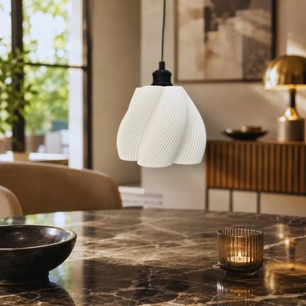 İskandi̇nav Luminaura Tekli Beyaz Sarkıt Avize – Salon ve Oturma Odası Aydınlatması 23 X 18 CM Beyaz