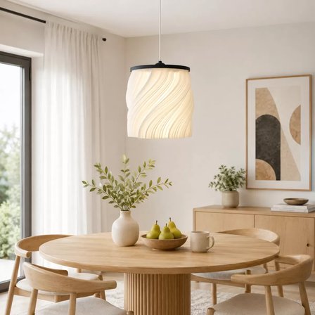 Luna Tekli̇ Sarkıt Salon Avi̇ze Avize – Salon Aydınlatması 20 CM Beyaz/Siyah