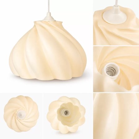 Pumpkin Tekli Avize Yatak Odası Mutfak Sarkıt Avize – Salon ve Oturma Odası Aydınlatması 25X25 CM Krem