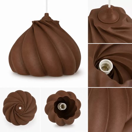 Pumpkin Tekli Avize Yatak Odası Mutfak Sarkıt Avize – Salon ve Oturma Odası Aydınlatması 25X25 CM Kahverengi