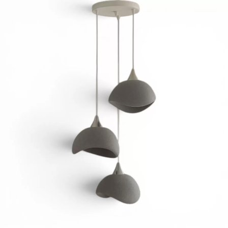 Beton Görünümlü İskandinav Tarzı Salon Oturma Odası 3'lü Avize 32 X 70 CM Gri
