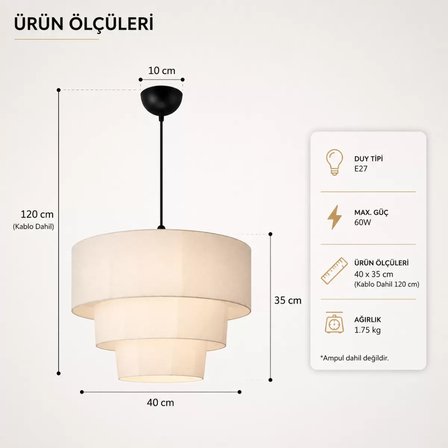 Bri̇lli̇ant Anti̇k Beton Görünümlü Sarkıt Avi̇ze Salon ve Mutfak Aydınlatması 22 X 15 CM Siyah Askılı