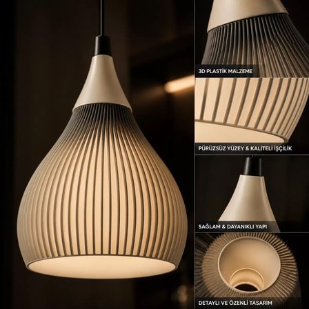 Sarkıt Avize Şapkalı Klasik – Salon Aydınlatması 22 X 20 CM
