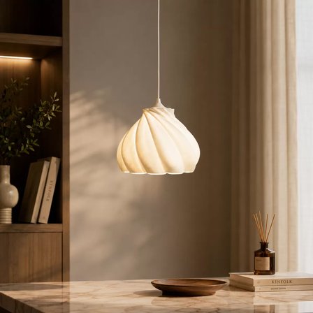 Pumpkin Tekli Avize Yatak Odası Mutfak Sarkıt Avize – Salon ve Oturma Odası Aydınlatması 70CM Beyaz