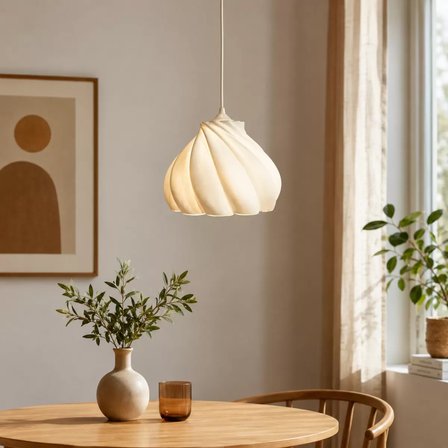 Pumpkin Tekli Avize Yatak Odası Mutfak Sarkıt Avize – Salon ve Oturma Odası Aydınlatması 70CM Beyaz