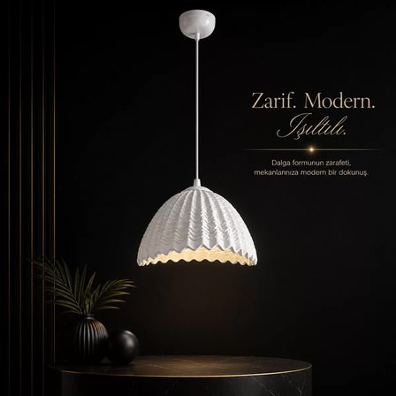 Dalga Desenli Sarkıt Avize – Modern Dekoratif Tavan Aydınlatması